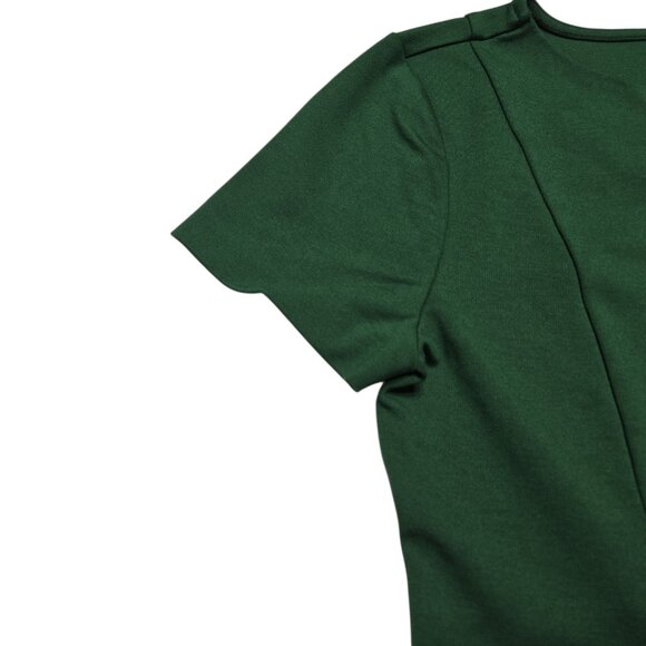 Ann Taylor Top Womens Medium Green Fit and Flare V Neck Blouse Stretch Career - Picture 7 of 11